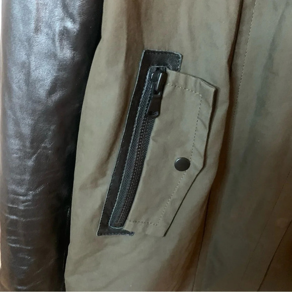 Danier Green Black Jacket Leather Sleeves 2XS - Picture 9 of 12